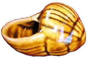 Coquille à escargot en grès de couleur brun miel